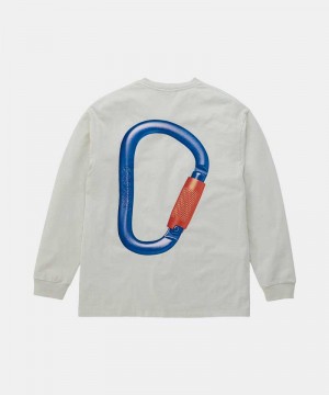 Gramicci Carabiner L/S Unisex Tops Light Grey | 206-SIDUNL