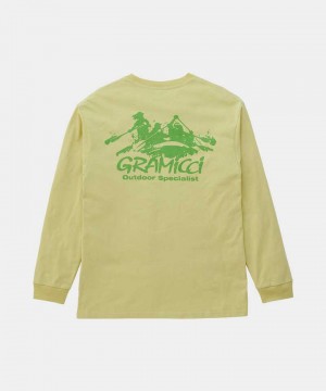 Gramicci Class 5 L/S Unisex Tops Lemon | 398-CISLXM