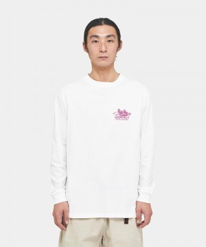 Gramicci Class 5 L/S Unisex Tops White | 306-GOLARI