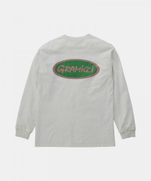 Gramicci Gramicci Oval L/S Unisex Tops Grey | 604-NYIREK