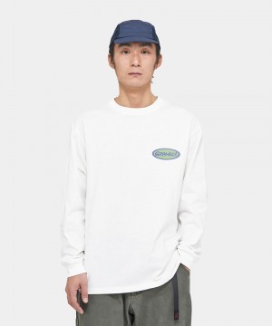 Gramicci Gramicci Oval L/S Unisex Tops White | 864-IEHPUR