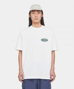 Gramicci Gramicci Oval Unisex Tops White | 261-MNDPGZ