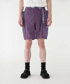 Gramicci Gramicci x and wander Patchwork Wind Men's Shorts Purple | 435-RFUBJK