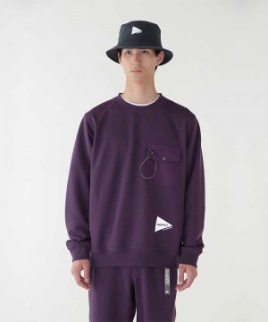 Gramicci Gramicci x and wander Pocket Unisex Tops Purple | 354-KQFGSX