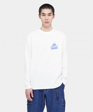 Gramicci Peak L/S Unisex Tops White | 657-TSZNAG