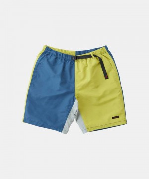 Gramicci Shell Packable Men's Shorts Blue Yellow | 613-BSDQCJ