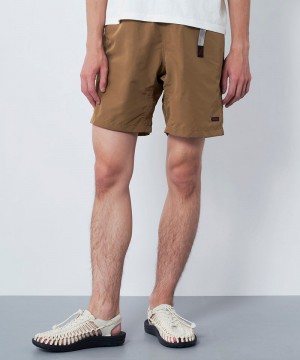 Gramicci Shell Packable Men's Shorts Brown | 985-PBORST