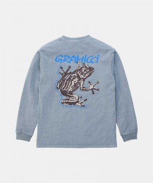 Gramicci Sticky Frog L/S Unisex Tops Grey | 708-JSWABD