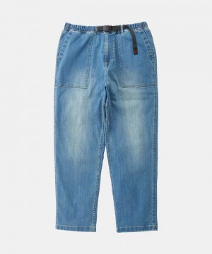 Gramicci Stretch Denim Loose Tapered Ridge Men's Pants Light Blue | 350-OKIFWA