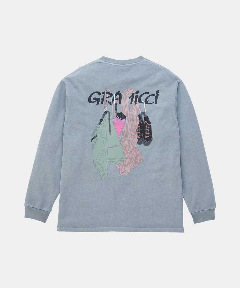 Gramicci Equipped L/S Unisex Tops Grey | 653-YLVUGZ