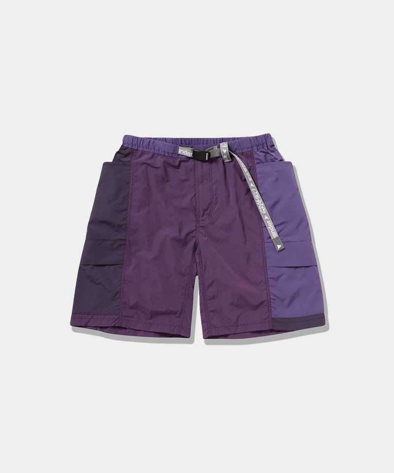 Gramicci Gramicci x and wander Patchwork Wind Men's Shorts Purple | 435-RFUBJK