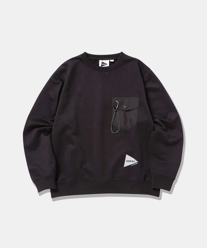 Gramicci Gramicci x and wander Pocket Unisex Tops Black | 514-EWXMPC