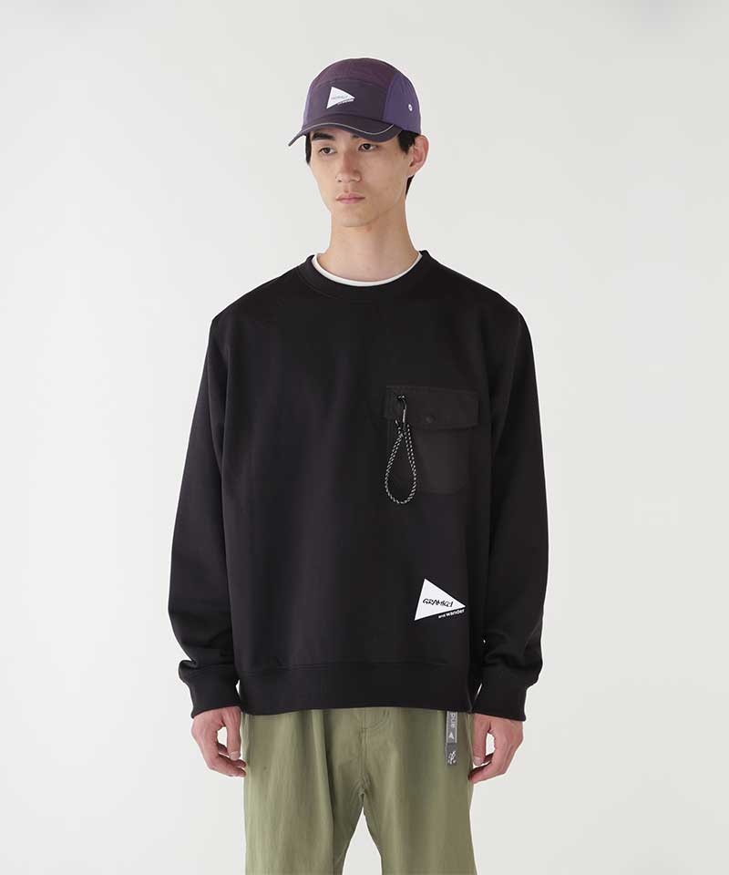 Gramicci Gramicci x and wander Pocket Unisex Tops Black | 514-EWXMPC