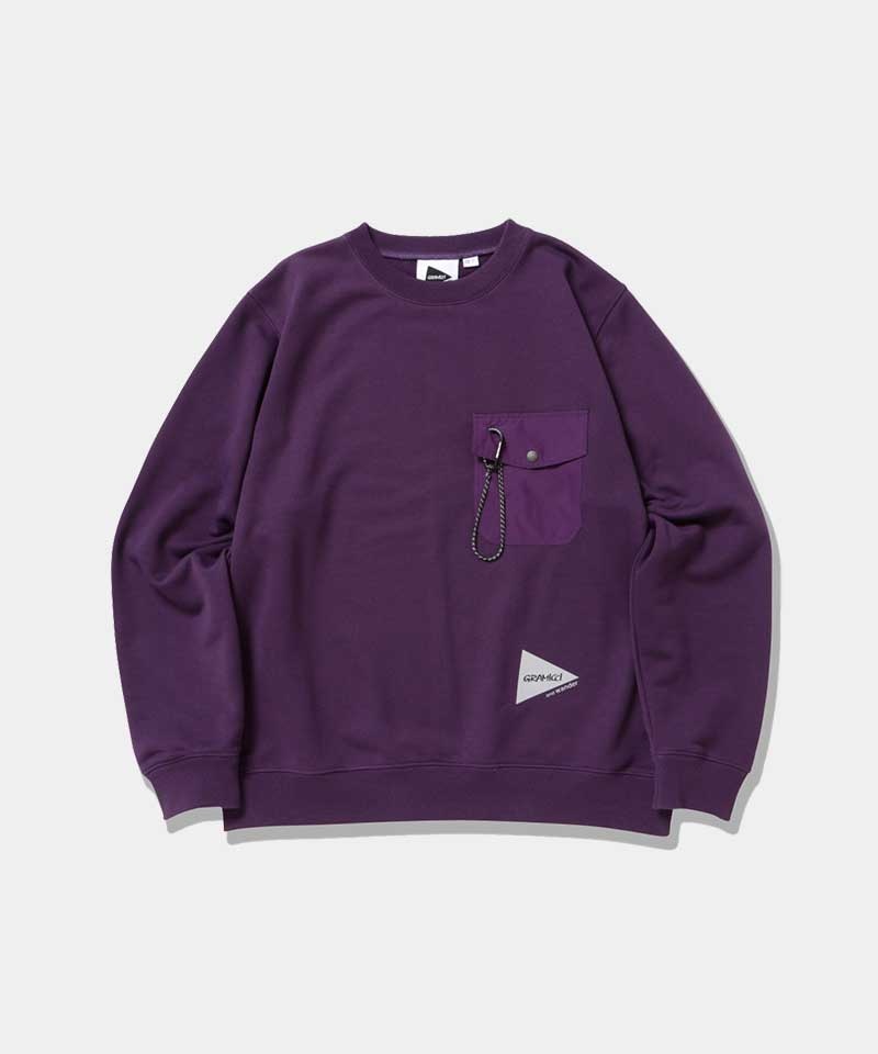 Gramicci Gramicci x and wander Pocket Unisex Tops Purple | 354-KQFGSX