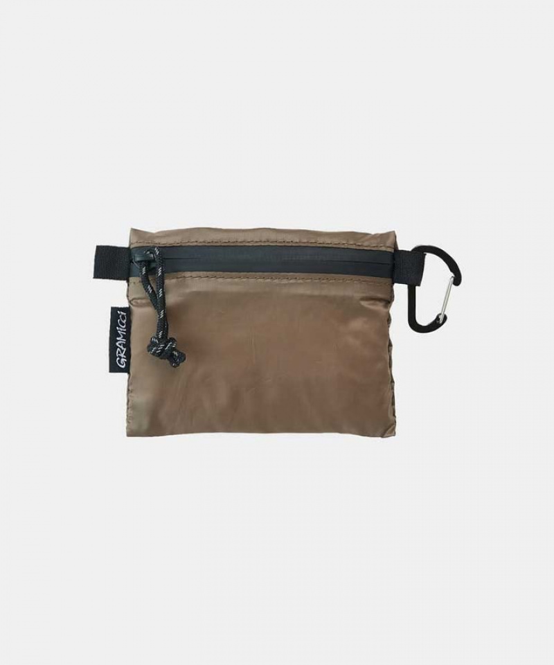 Gramicci Micro Ripstop Pouch Unisex Bags Brown | 716-MLFGCP