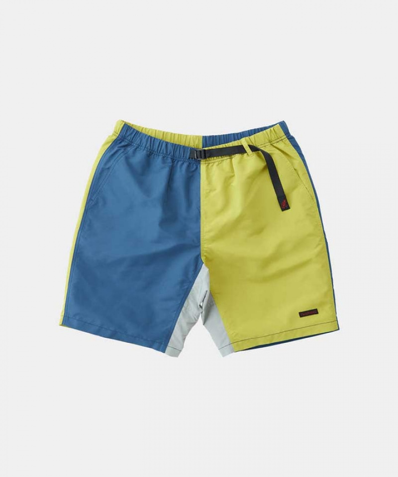 Gramicci Shell Packable Men\'s Shorts Blue Yellow | 613-BSDQCJ