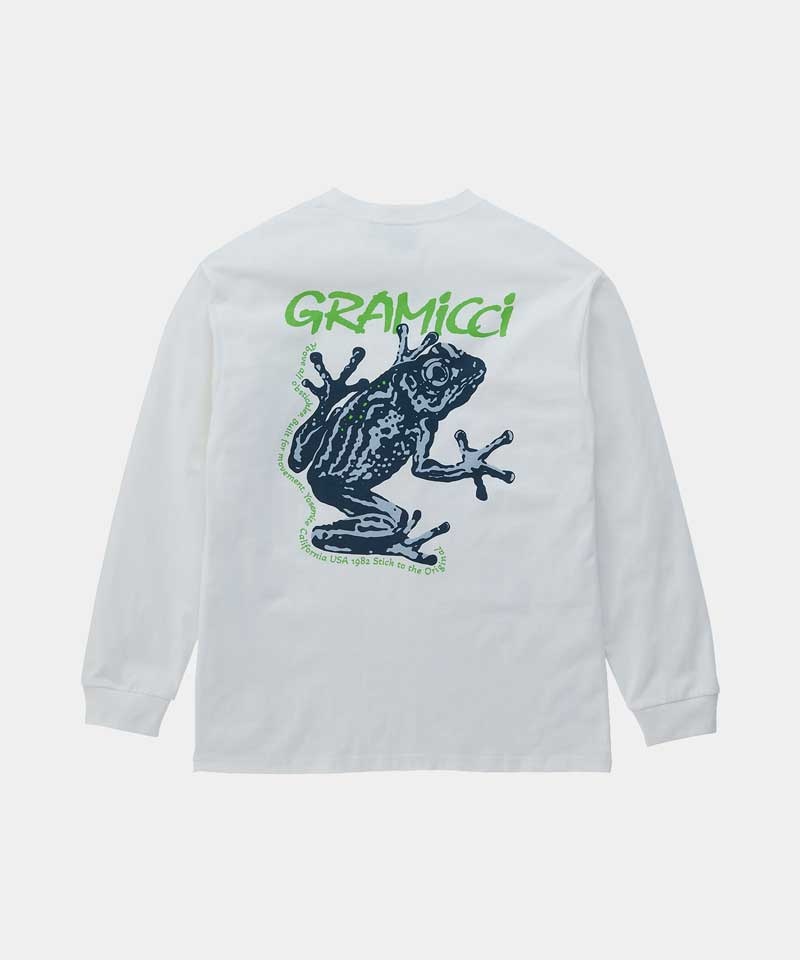 Gramicci Sticky Frog L/S Unisex Tops White | 531-QIVJLM