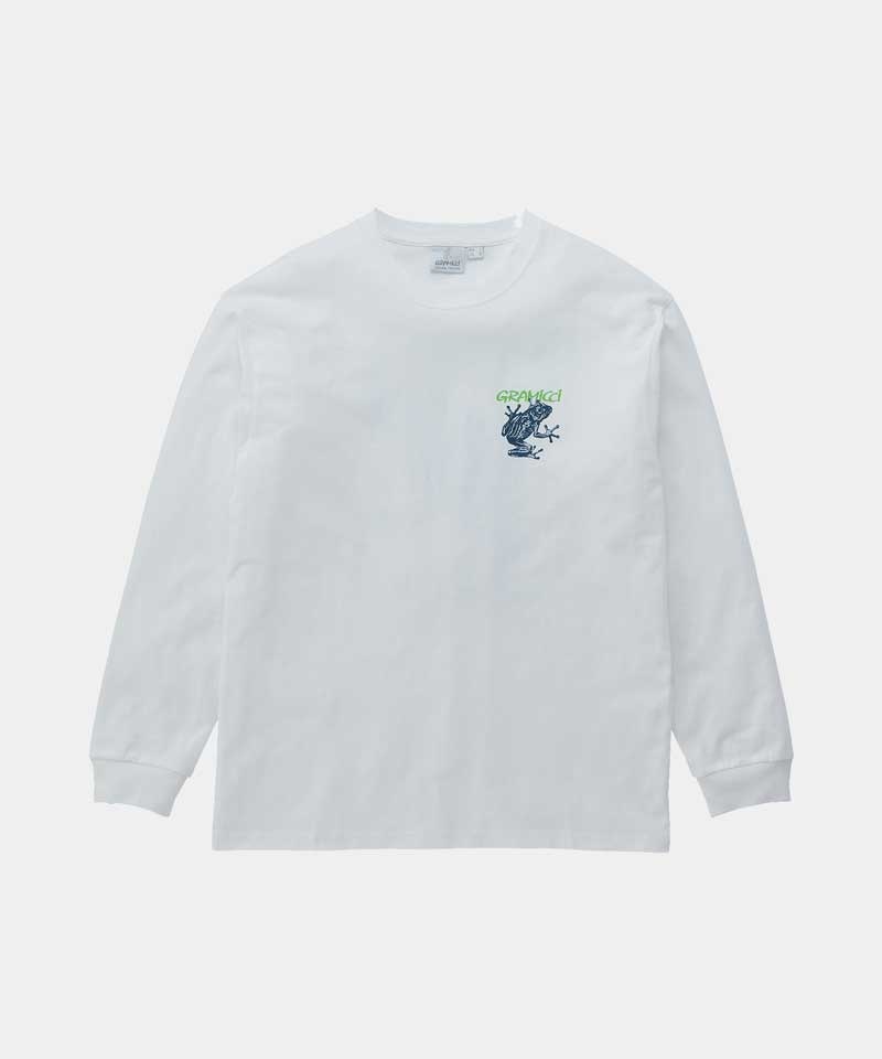 Gramicci Sticky Frog L/S Unisex Tops White | 531-QIVJLM