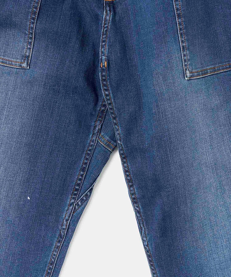 Gramicci Stretch Denim Loose Tapered Ridge Women's Pants Blue | 190-DLWNXO