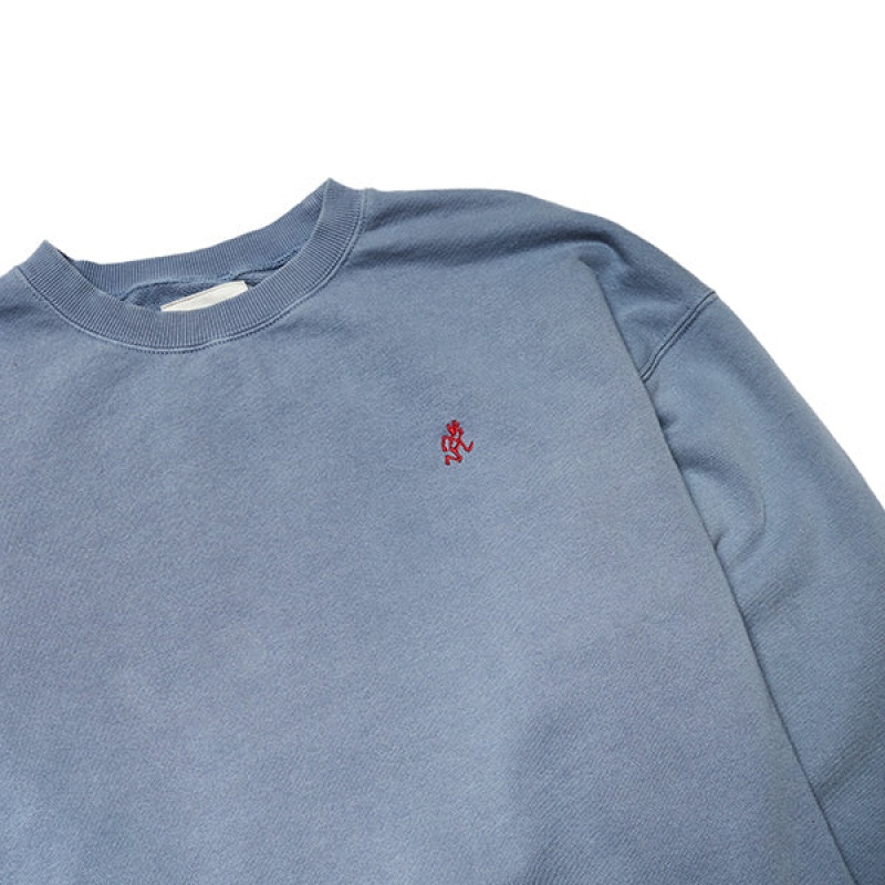 Gramicci Sweat Unisex Tops Grey Blue | 791-TSXWLB